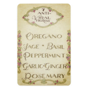 7 Anti-Viral Herbs 4" x 6" Magnet