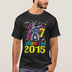 7 Awesome Since 2015 Astronaut 7th Birthday Space T-Shirt