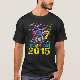 7 Awesome Since 2015 Astronaut 7th Birthday Space T-Shirt