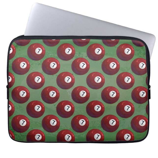 7 Ball Laptop Sleeve (Front)