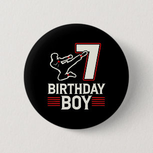 7 Birthday Boy Karate Seven Year Old  6 Cm Round Badge