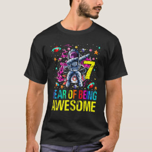 7 Birthday Year Of Being Awesome Astronaut T-Shirt