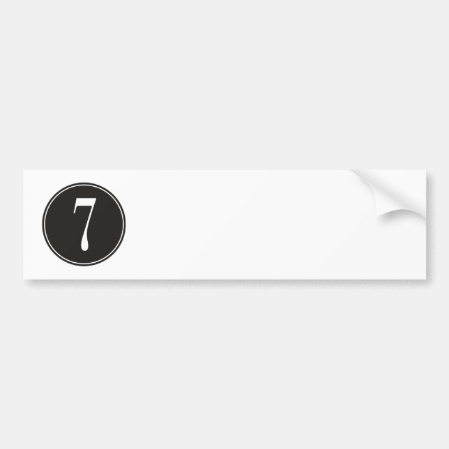 #7 Black Circle Bumper Sticker (Front)