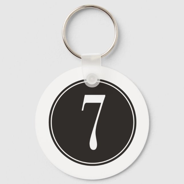 #7 Black Circle Key Ring (Front)