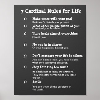 7 Cardinal Rules for LIFE Poster