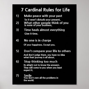7 Cardinal Rules for LIFE Poster