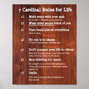 7 Cardinal Rules for LIFE Poster