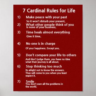 7 Cardinal Rules for LIFE Poster