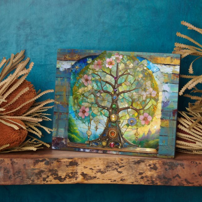 7 Chakra Blossoming Tree Of Life Plaque (Side)