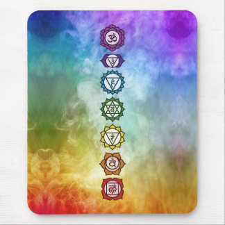 7 Chakra coordinating bold rainbow colour flow Mouse Mat