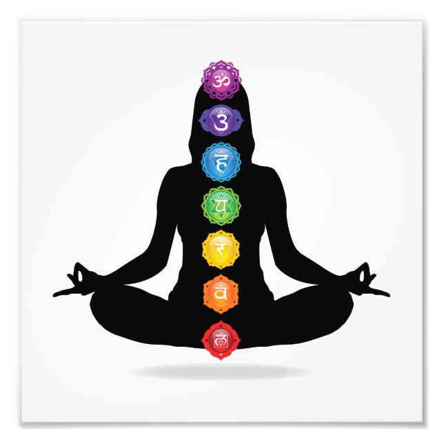 7 Chakra Female Silhouette Photo Print (Front)