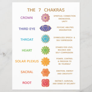 7 Chakra Guide Description Chart - Customizable  Flyer