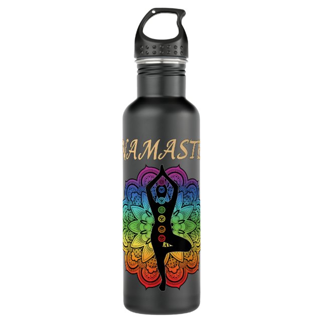 7 Chakra Namaste Reiki Kundalini Yoga  710 Ml Water Bottle (Front)