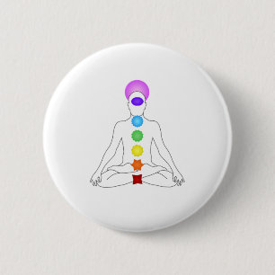 7 Chakra Spiritual Meditation Yoga T-Shirt 6 Cm Round Badge