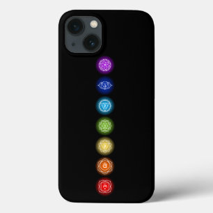 7 Chakra Symbols Black iPhone 13 Case