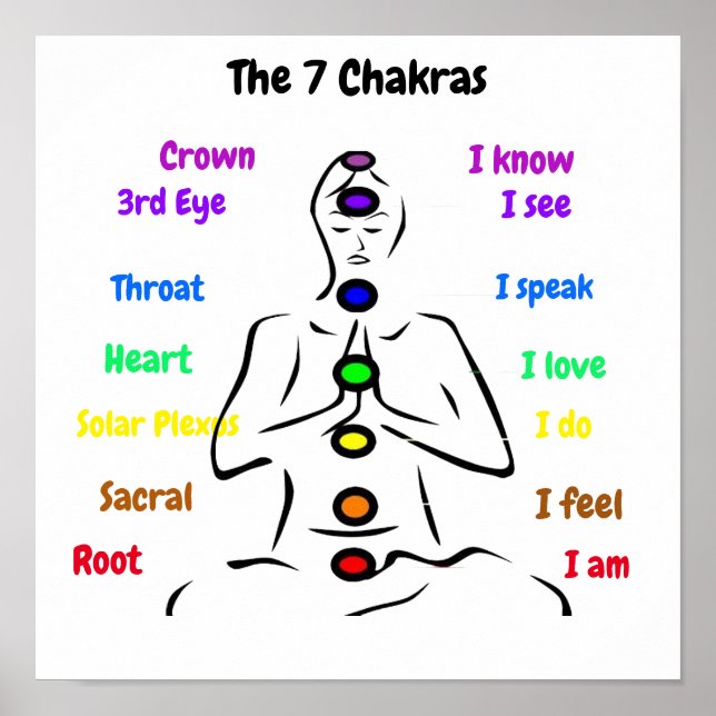 7 Chakras 12x12" Poster (Front)
