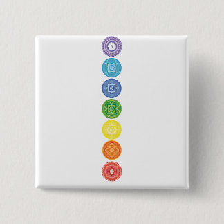 7 Chakras 15 Cm Square Badge