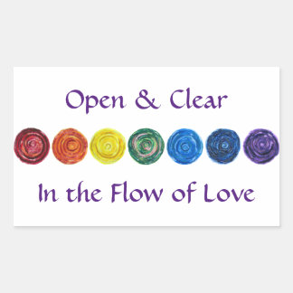 7 Chakras #2 Rainbow Colours Rectangular Sticker