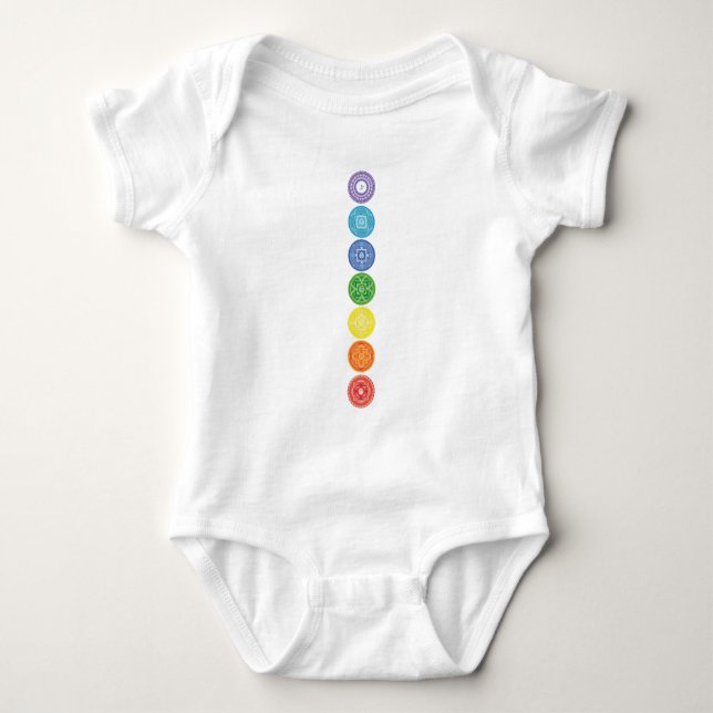 7 Chakras Baby Bodysuit (Front)