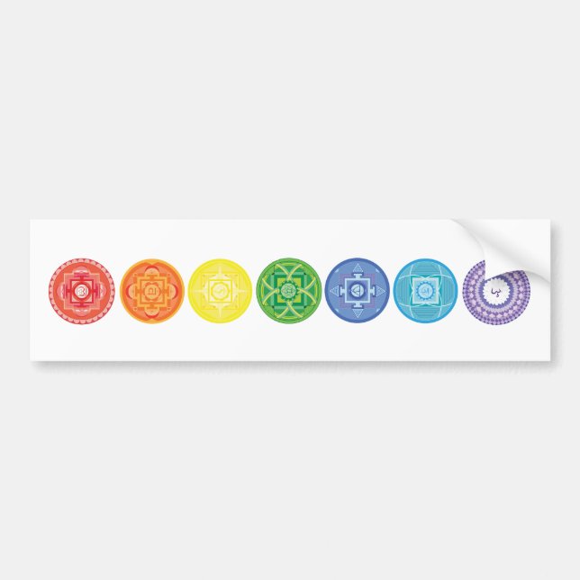 7 Chakras Bumper Sticker (Front)