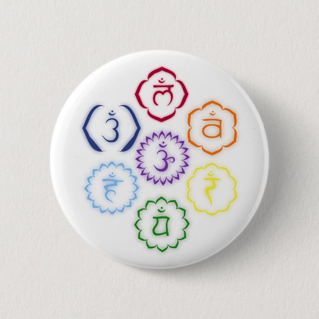 7 Chakras in a Circle 6 Cm Round Badge (Front)