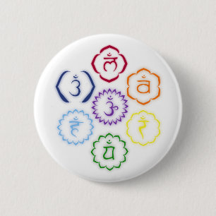 7 Chakras in a Circle 6 Cm Round Badge