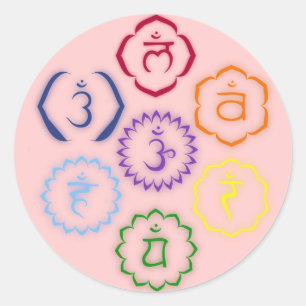 7 Chakras in a Circle Classic Round Sticker