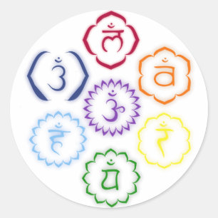 7 Chakras in a Circle Classic Round Sticker