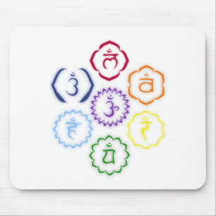 7 Chakras in a Circle Mouse Mat