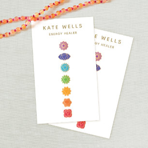  7 Chakras Kundalini Healer Rainbow Colours Business Card