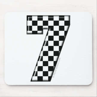 7 chequered auto racing number mouse mat