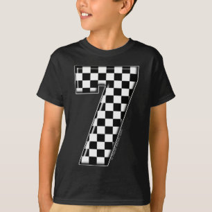7 chequered auto racing number T-Shirt