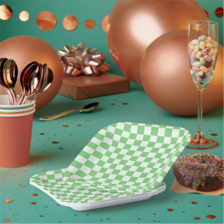 7" Chequered Square Paper Plates
