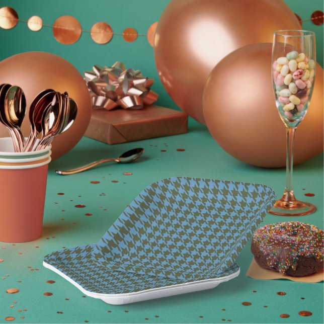 7" Chequered Square Paper Plates (Multi)