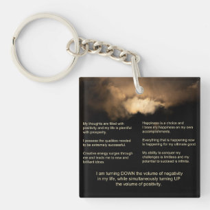 7 Daily Affirmations - Dark Universe Background Key Ring