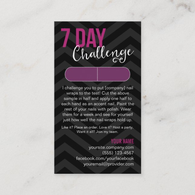7 Day Challenge Sample Card Business Cards (Front)