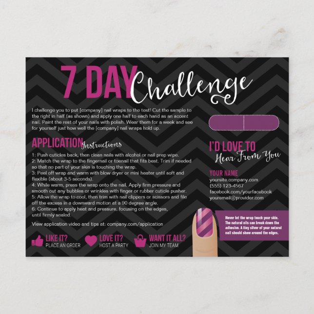 7 Day Challenge Sample Card Postcards (Front)