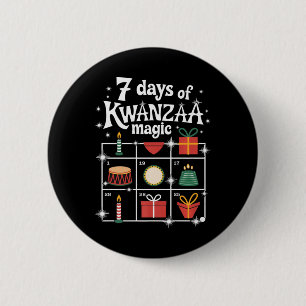 7 Days Of Kwanzaa Kinara Magic Festive Magic Symbo 6 Cm Round Badge