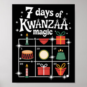 7 Days Of Kwanzaa Kinara Magic Festive Magic Symbo Poster