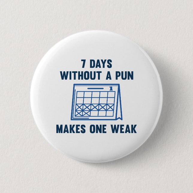 7 Days Without A Pun 6 Cm Round Badge (Front)