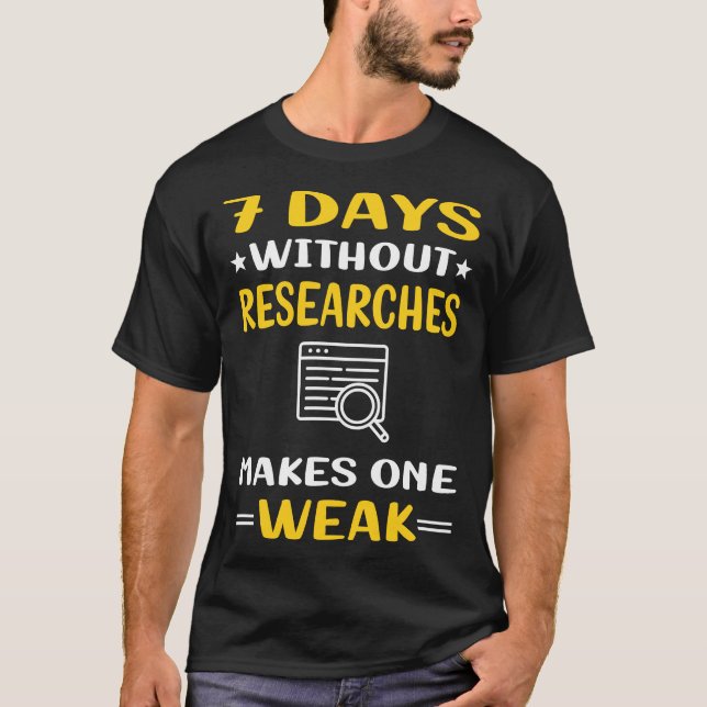 7 Days Without Research Researcher T-Shirt (Front)