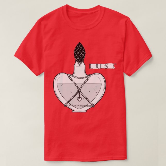 7 Deadly Sins Potions LUST T-Shirt (Design Front)