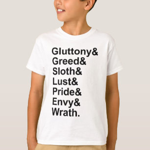 7 Deadly Sins - Pride Gluttony Lust Wrath Envy T-Shirt
