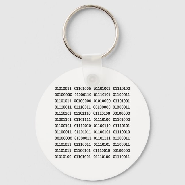 7 Dirty Binary Words Key Ring (Front)