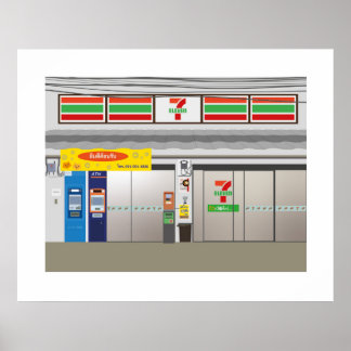 7-Eleven Storefront Bangkok Thailand Travel Poster