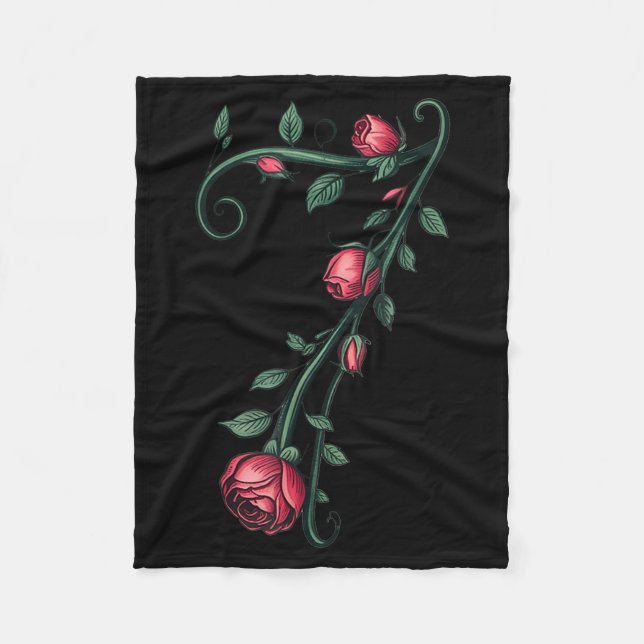 7 Floral 67 Rose Valentines Day Funny Love Matchin Fleece Blanket (Front)