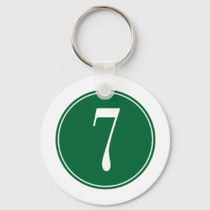 #7 Green Circle Key Ring
