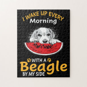 7 I Wake Up Every Morning With A Beagle By My Side Jigsaw Puzzle