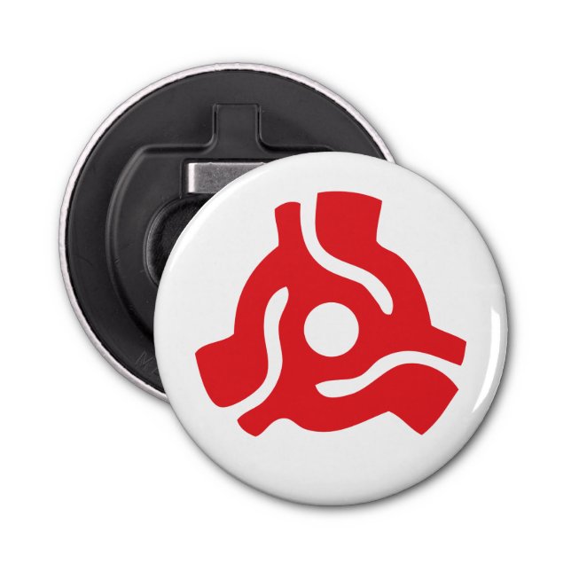 7 inch 45 rpm vinyl adapter insert spindle spider bottle opener (Front)