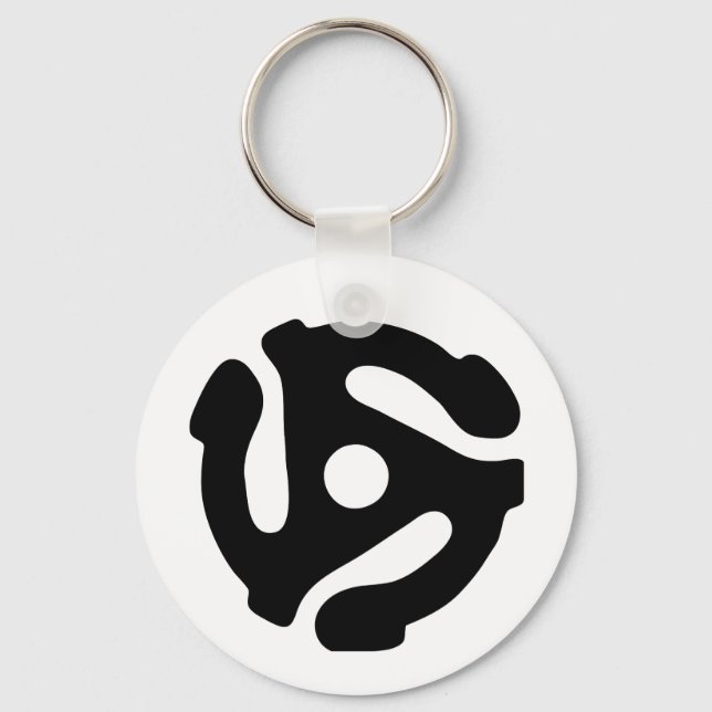 7 inch 45 rpm vinyl adapter insert spindle spider key ring (Front)